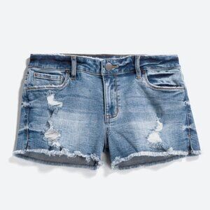 Denim Mid Rise Frayed Shorts Sz 8